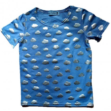 T-Shirt  Nuages kid motif  Argenté